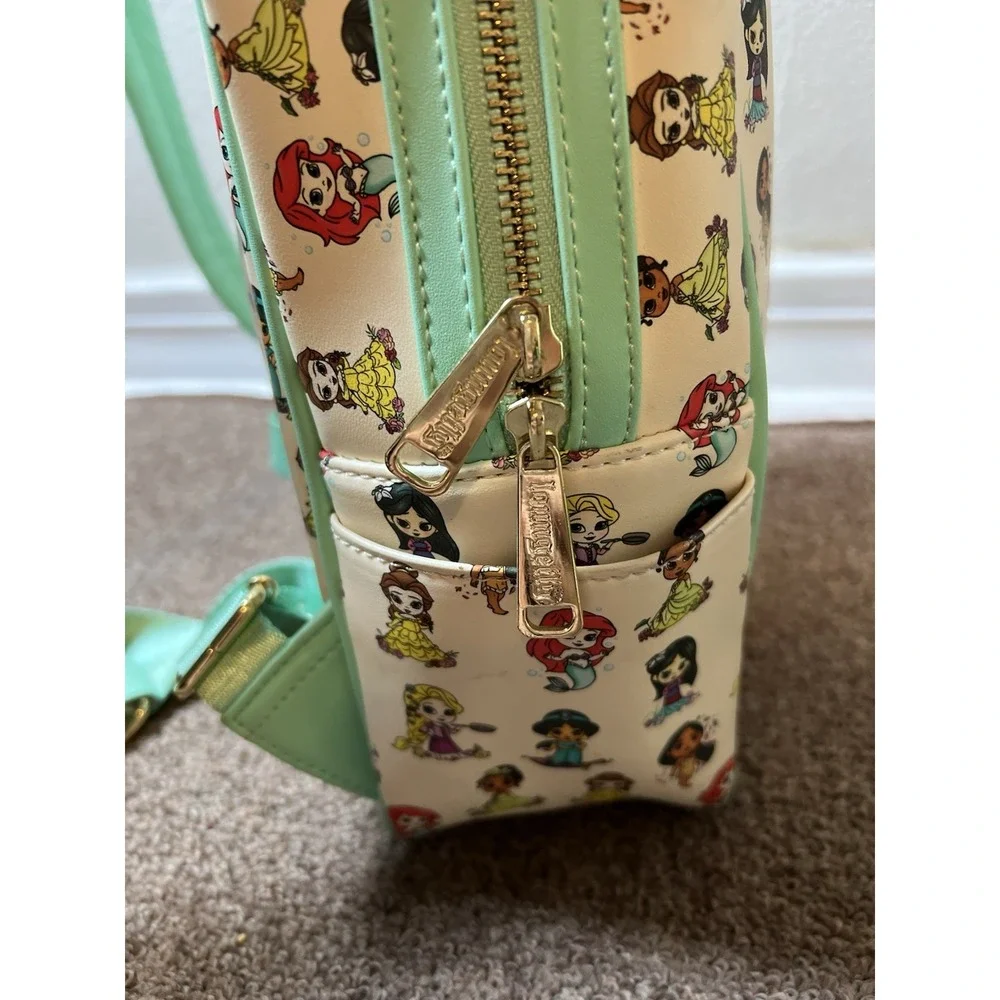 Loungefly Disney Princess Chibi Mini Backpack Cream Mint Green Good - Picture 4 of 12